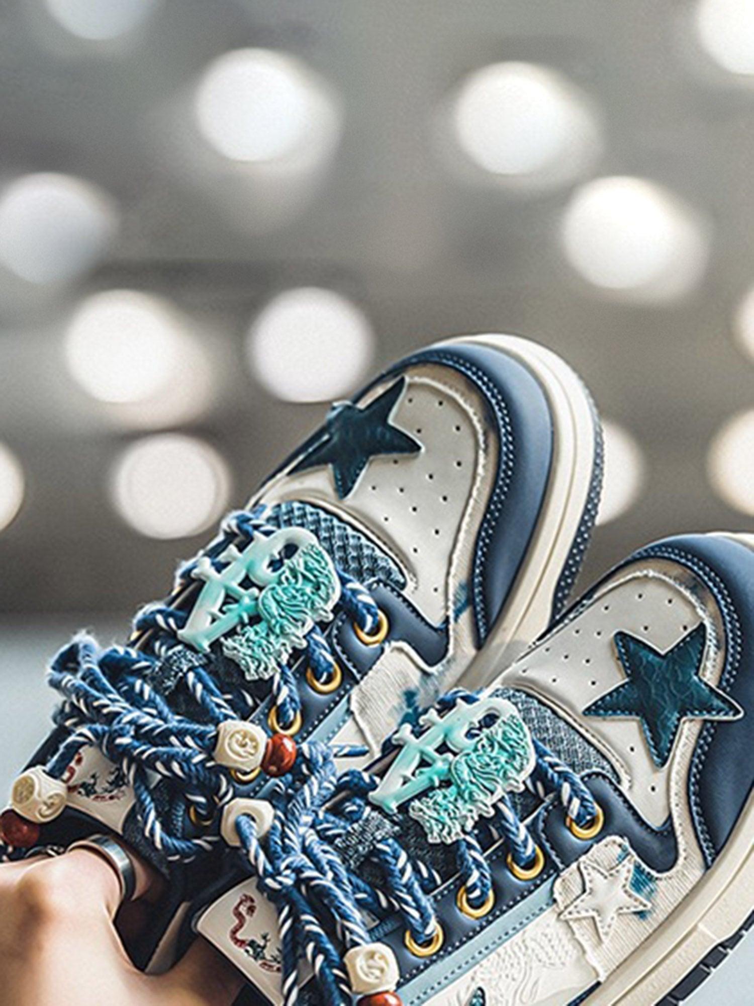 BlazeStreet® - Retro Blue Star Sneakers