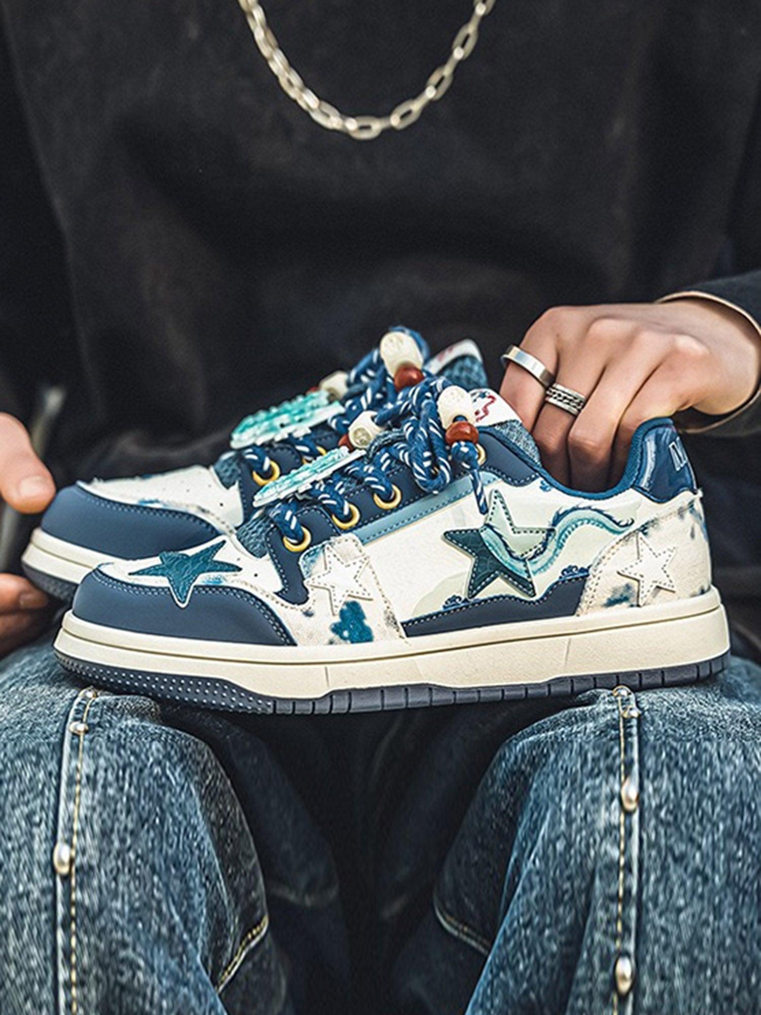 BlazeStreet® - Retro Blue Star Sneakers