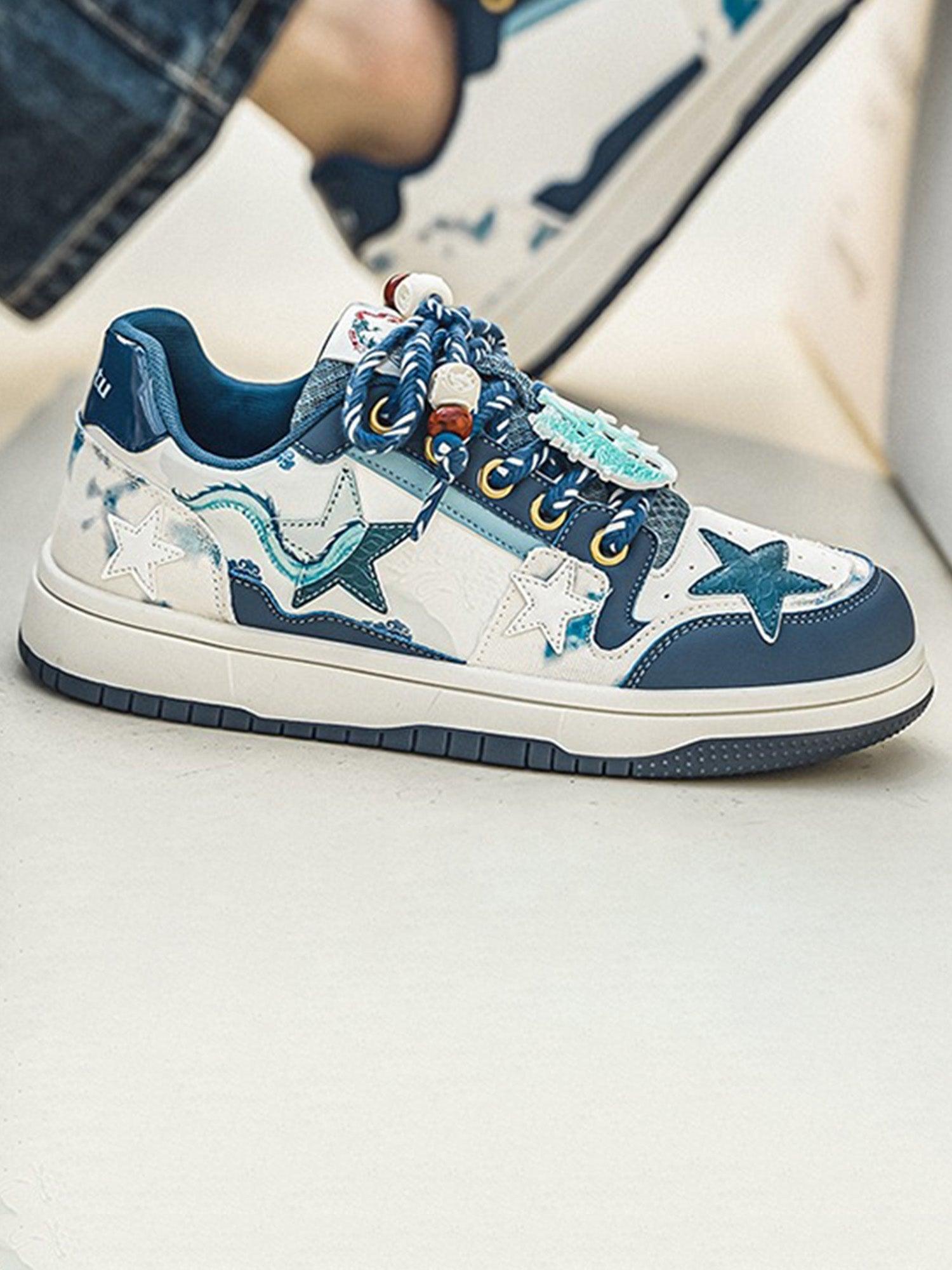 BlazeStreet® - Retro Blue Star Sneakers