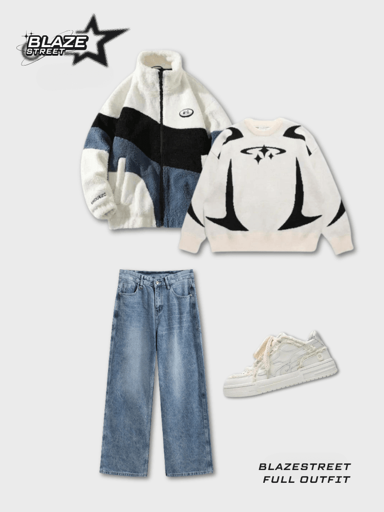 BlazeStreet® x Fuzzy Blue & White Outfit