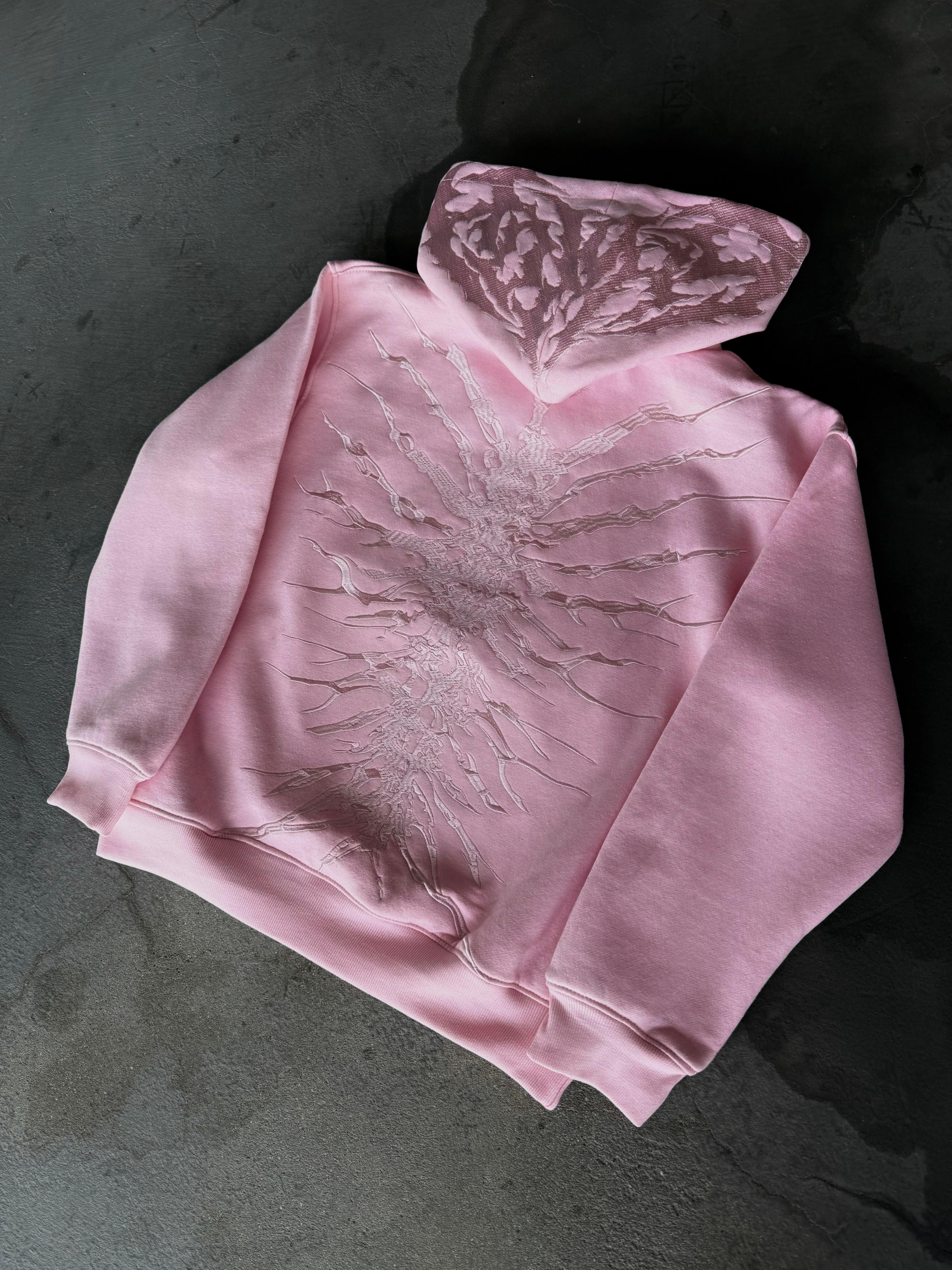 BlazeStreet® - “Ghoul” Kapşonlu Sweatshirt (Açık Pembe)