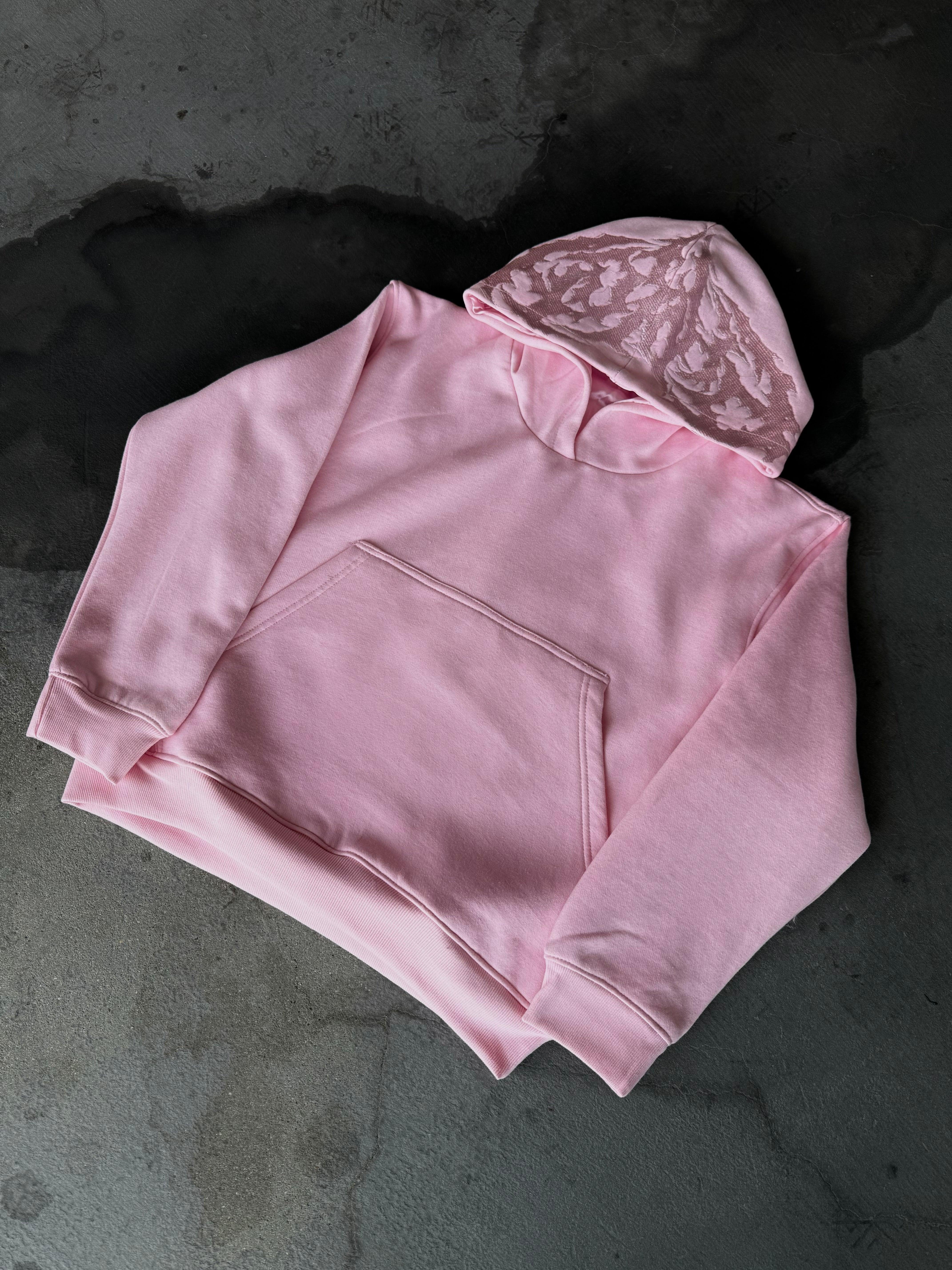 BlazeStreet® - “Ghoul” Kapşonlu Sweatshirt (Açık Pembe)