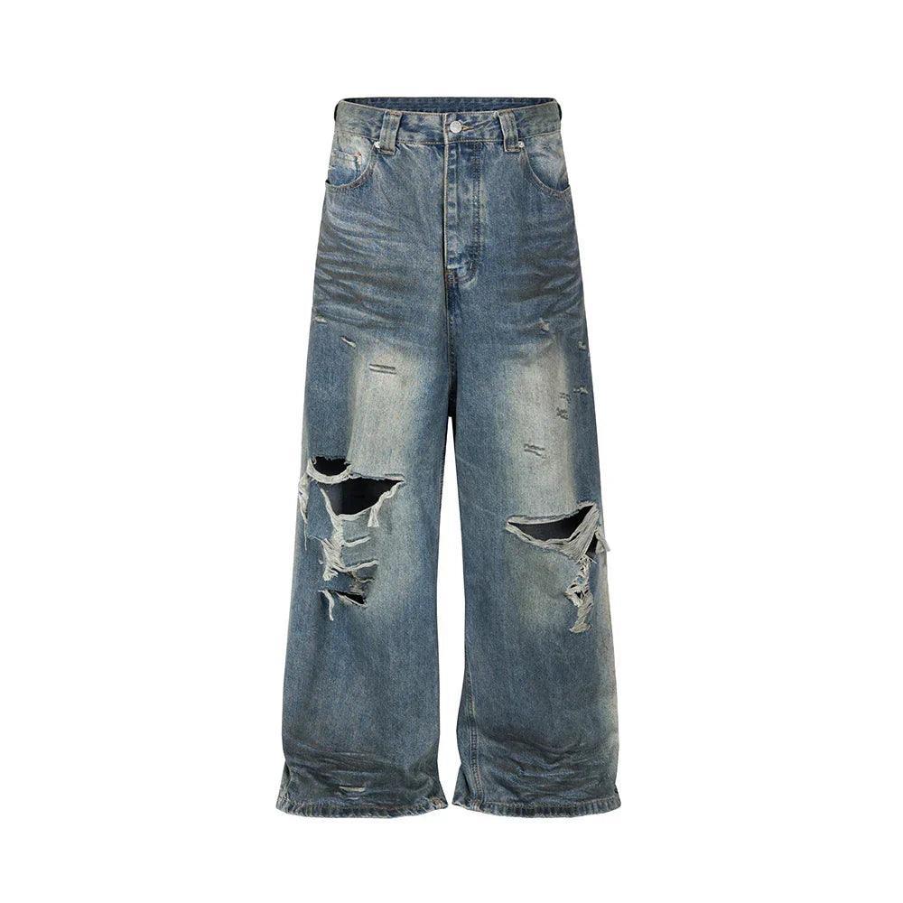 BlazeStreet® - 'Frayed' Ripped Baggy Jeans