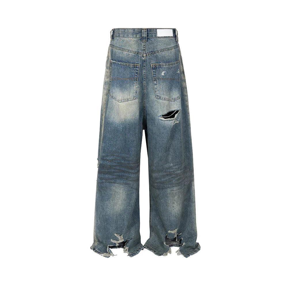 BlazeStreet® - 'Frayed' Ripped Baggy Jeans