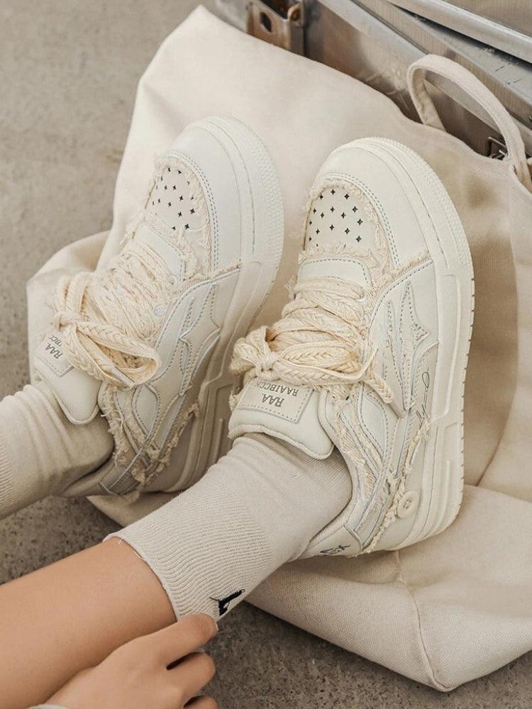 BlazeStreet® - Creme Y2K Sneakers