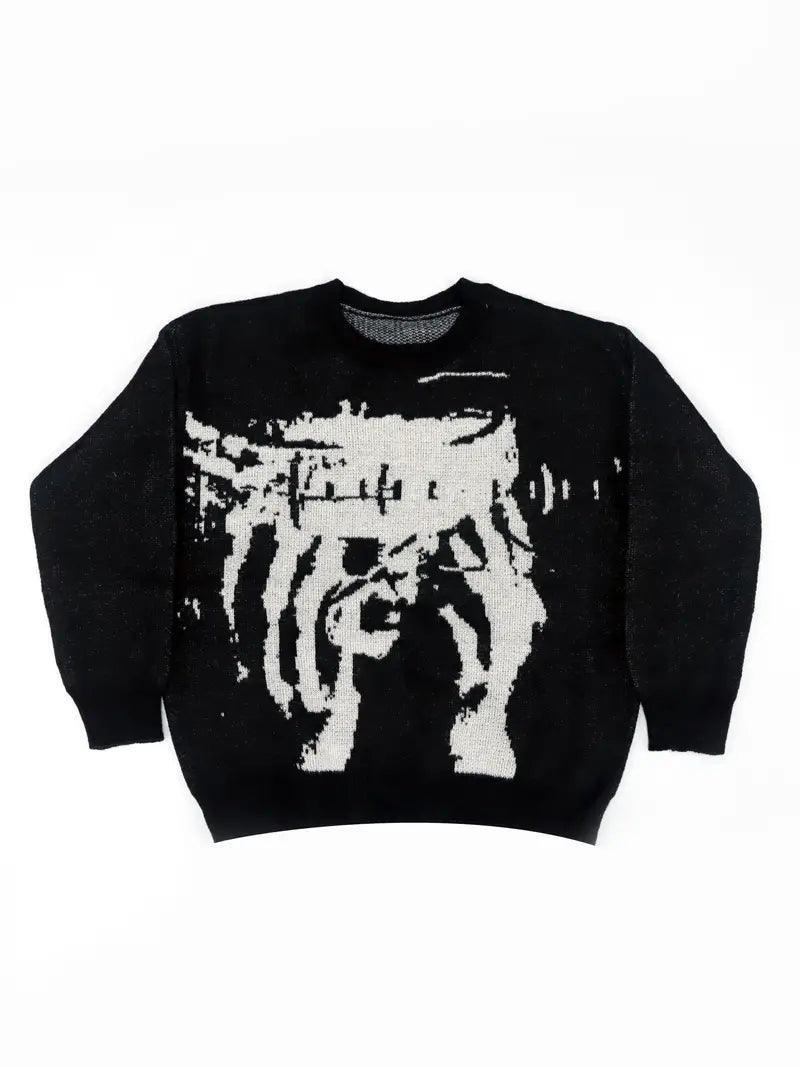 BlazeStreet® - 'Telepathy' Graphic Knitted Sweater