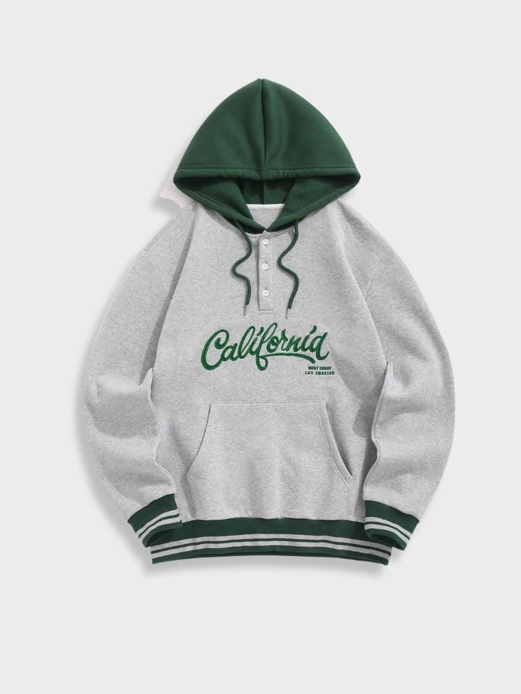 BlazeStreet® - California Grey Button Hoodie