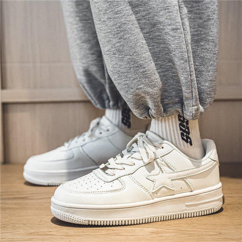 BlazeStreet® - 'Triple White' Star Sneaker